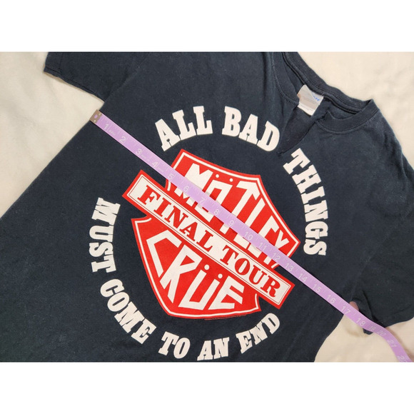 Sz Sm Motley Crue 2014 Final Tour All Bad Things Must Come To An End Shirt Black - Picture 6 of 10